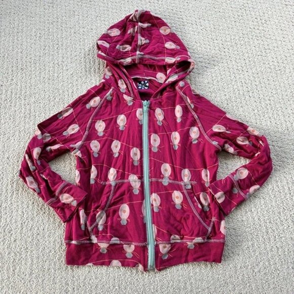 Kickee Pants Pink Lantern Pattern Bamboo Hoodie Jacket - Picture 1 of 2